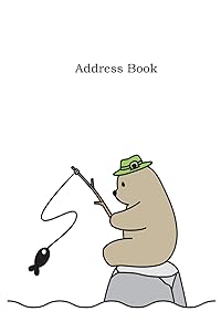 Address Book: Include Alphabetical Index With Bear Fishing Cover