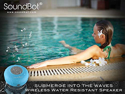 

SoundBot® SB510 HD Water Resistant Bluetooth 3.0 Shower Speaker, Handsfree Portable Speakerphone with Built-in Mic, 6hrs of playtime, Control Buttons and Dedicated Suction Cup for Showers, Bathroom, Pool, Boat, Car, Beach, & Outdoor Use