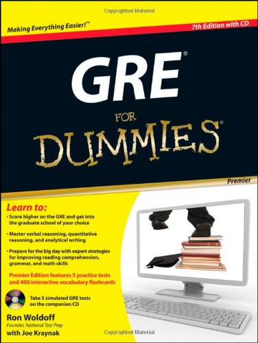 GRE For Dummies, Premier 7th Edition, with CD by Ron Woldoff