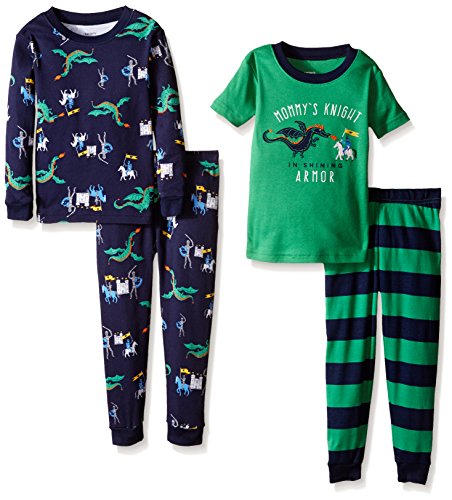 Carter's Little Boys' 4 Piece Slogan Tee PJ Set (Toddler/Kid)