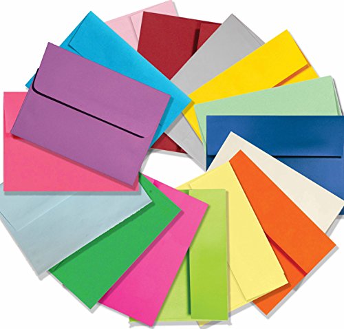 100 A2 Envelopes in 12 Assorted Multi Colors for 4-1/8