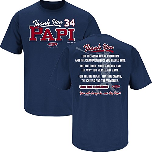 Boston Red Sox Fans. Thanks Papi. David Ortiz Tribute T Shirt (Sm-5X) (X-Large)