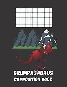 Red Grumpasaurus Graph Paper Composition Book: 8.5 x 11, 120 Pages, Graph Paper (5x5), Grumpy Dinosaur, School, College and Work, Journaling and Notes, Personal Diary by Toby J Moeller