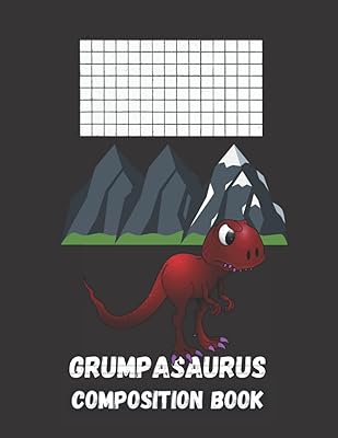 Red Grumpasaurus Graph Paper Composition Book: 8.5 x 11, 120 Pages, Graph Paper (5x5), Grumpy Dinosaur, School, College and Work, Journaling and Notes, Personal Diary