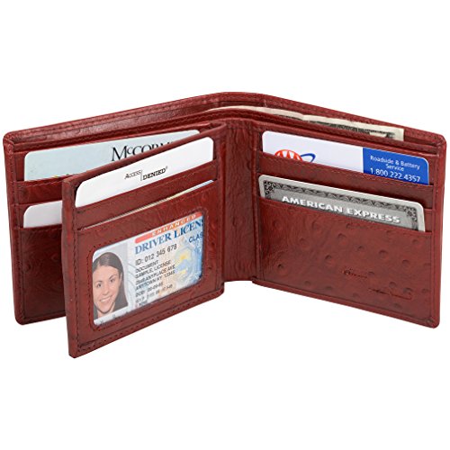 Access Denied RFID Blocking Mens Leather Center Flip ID Wallet