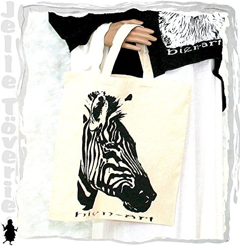 NATUREBAG Jelle Töverie Zebra von Rea Bien Animals Tasche Beutel Baumwoll Jute