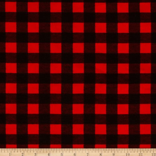 Flannel Buffalo Plaid Red/Black Fabric By The Yard