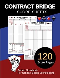 Contract Bridge Score Sheets: Contract Bridge Score Pads | Score Card Book | Bridge scoring | Contract Party Rubber Bridge Score Pads | Size 8.5"x11" 120 Score Pages