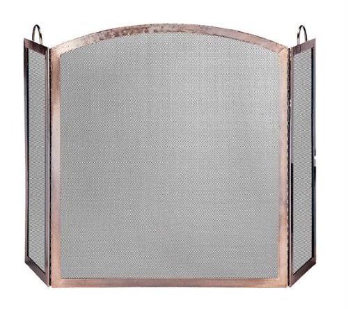 

Exclusive By UniFlame 3 Panel Antique Copper Screen With Arched Center Panel