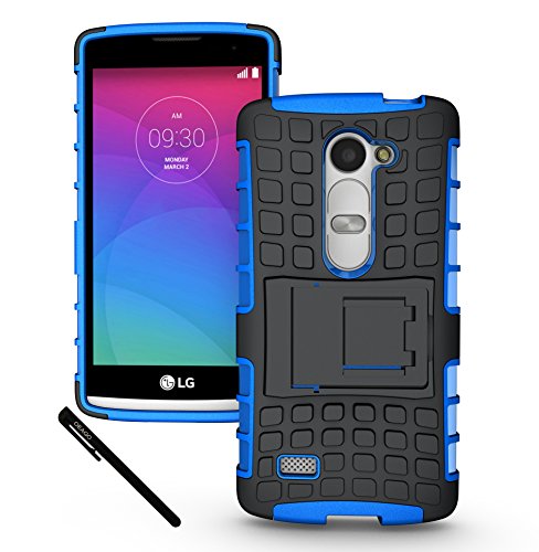 LG Leon LTE Case Cover Accessories - Tough Rugged Dual Layer Protective Case with Kickstand for LG Leon LTE / LG Leon C40 - Blue