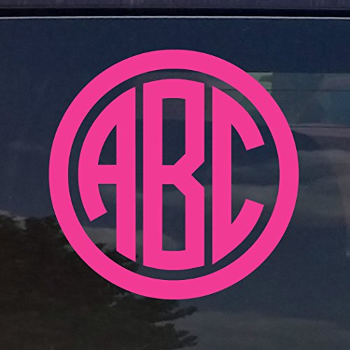CUSTOM CIRCLE MONOGRAM INITIALS VINYL DECAL / STICKER CARS YETI CUP LAPTOP PHONE (3
