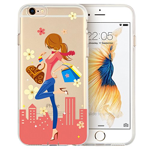 iPhone 6 Plus Case, Cartoon iPhone 6 Plus Case, ESR Clear Soft TPU Back Cover Bumper [Ultra Thin] [Slim Fit] Protective Case with Cute Print for 5.5 inches iPhone 6s Plus / 6 Plus (Top Girl)