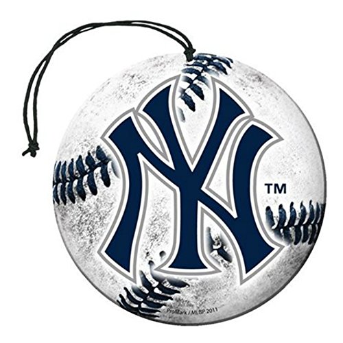 Licensed MLB New York Yankees Nu-Car Scent Baseball Shape W/Logo Air Freshener 3 Pack Set Team Logo w/Gift Box