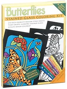 Butterflies Stained Glass Coloring Kit (Arts and Crafts Series)