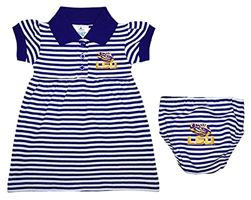 LSU Tigers NCAA Newborn Baby Two Piece Pinstripe Dress (6-9)