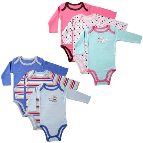 Luvable Friends Unisex-Baby Long Sleeve Bodysuits (3 Pack)