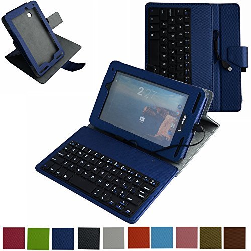 Mama Mouth Rotary Stand PU Leather Case Cover With Removable Micro USB Keyboard for 7