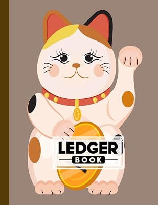 Ledger Book: Lucky Cat Ledger Book, Record Income and Expenses, 120 Pages, Size 8.5" x 11" by Raphael Lindemann
