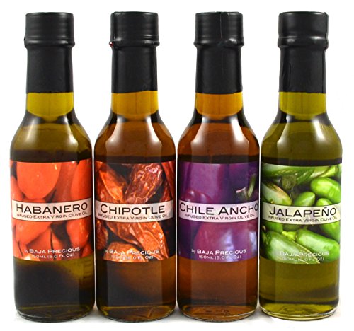 Baja Precious Quartetto: Habanero, Chipotle, Ancho, Jalapeno (Pack of 4 x 150ml Bottles)