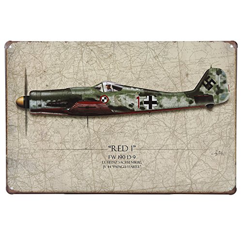 Uniquelover Military Airplane Fighter Retro Vintage Tin Sign 8