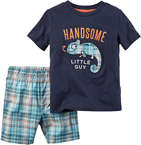 Carters Baby Girls 2-Piece Tee & Short Set Handsome Little Guy Navy