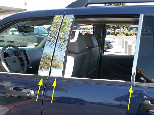 FORD Explorer/Sport Trac/Mountaineer (W/O Keypad) 02-10 Insert Accents Pillar Post - Stainless Steel Polished