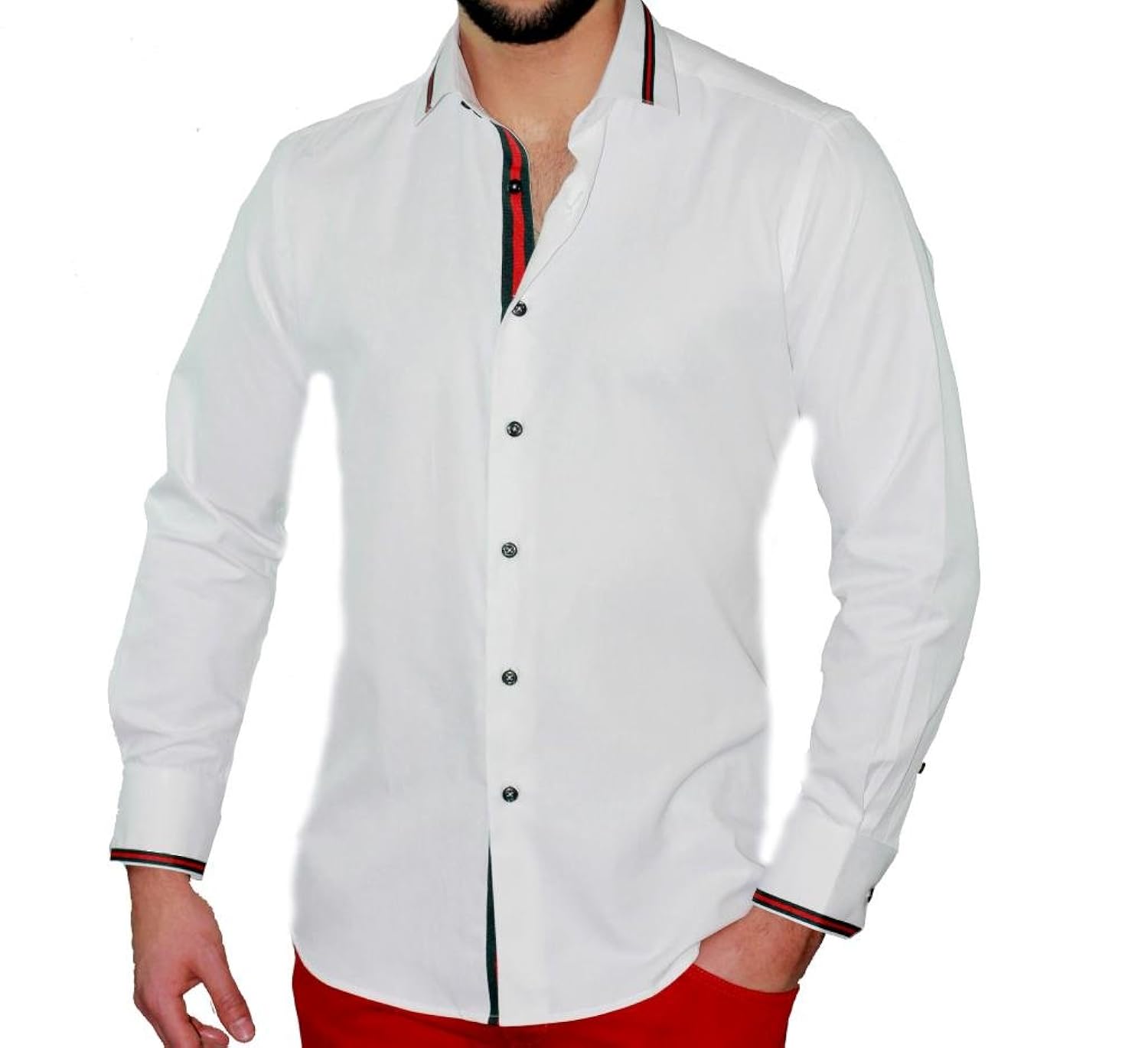 

Suslo Couture Men's 82 Band White Button Down