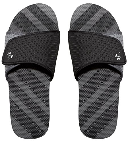 Showaflops Men's Antimicrobial Shower & Water Sandals - Adjustable Slide