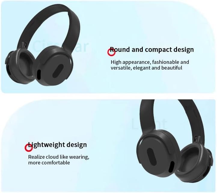 Headset, Long Battery Life Foldable Wireless Bluetooth Headset Stereo Music Sports-Black_voghion.com