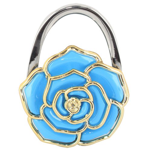 

Skque Flower Shaped Pot hook Handbag Purse Hanger Table Hook, Blue