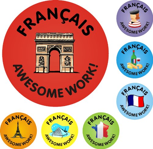 175 French Awesome Work Reward Stickers