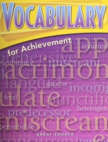 Great Source Vocabulary for Achievement: Student Edition Grade 10 by Margaret Ann Richek