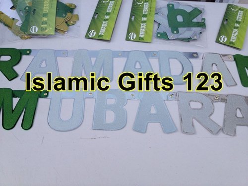 RAMADAN MUBARAK GLITTER BANNERS -Wholesale LOTS-Decoration-Islamic Gifts 123 (1)