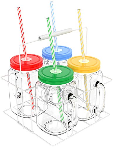 Algopix Similar Product 2 - Vremi 16 oz Mason Jars with Handles