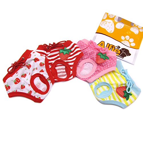 Alfie Pet Apparel - Torri Diaper Dog Sanitary Pantie 4-Piece Set - Size: M (for Girl Dogs)