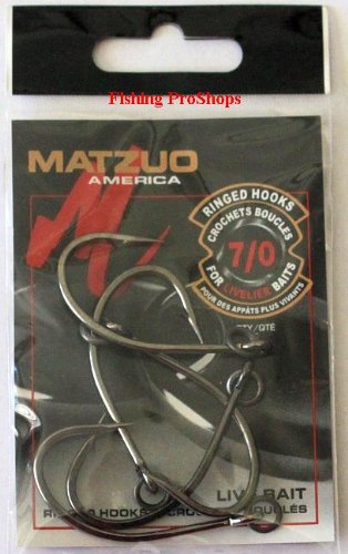

Matzuo 7/0 Black Chrome Live Bait Ringed hooks - 5 Pack