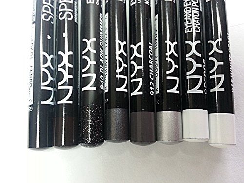 

NYX Cosmetics Long Lasting Slim Eye Liner / Eyebrow Pencil 8 Shades of BLACK, GREY, WHITE COLOR SERIES