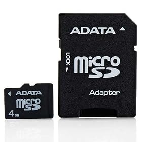 Original OEM A-Data 4GB MicroSD card Plus SD Adaptor With Lifetime Manufacturer Warranty + Free Keychain MicroSD Card Reader (Colors May Vary) For LG Motion 4G MS770 + Live My Life wristband