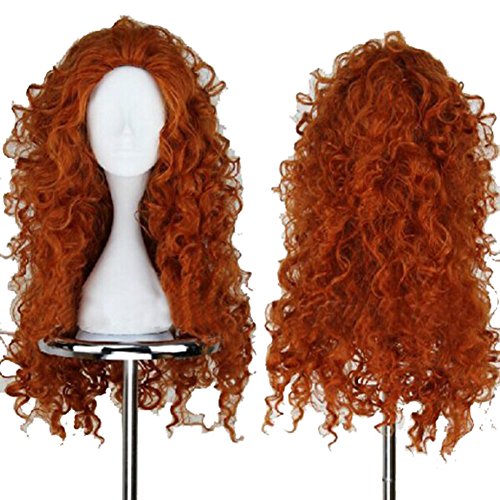 Xcoser Brave Long Curly Princess Merida Cosplay Wig for Halloween