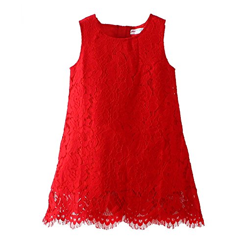 Mud Kingdom Bright Red Elegant Girls' Gift Sleeveless Dresses