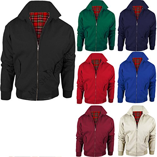 VINTAGE HARRINGTON JACKET ADULTS CLASSIC UNISEX TARTAN LINING COAT TOP
