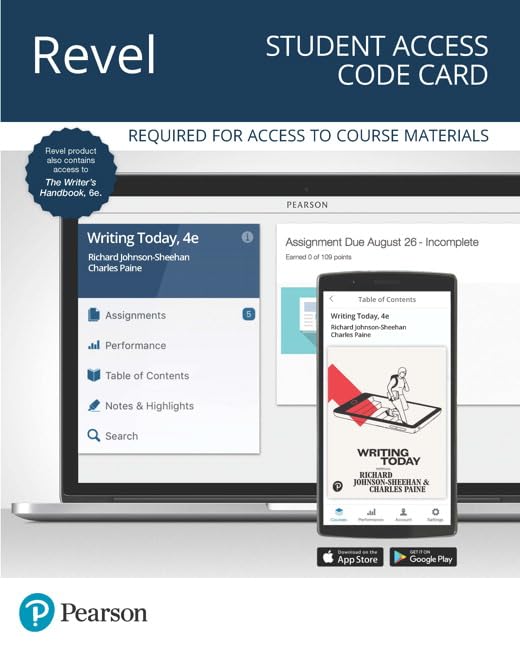 Revel for Writing Today Plus The Writer's Handbook -- Access Code Card by Richard Johnson-Sheehan