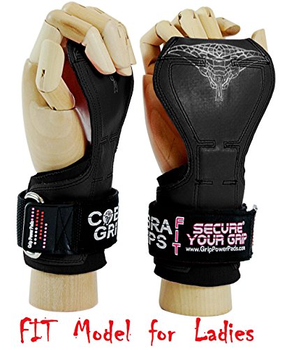 Cobra Grips FIT Weight Lifting Gloves, Heavy Duty Straps, Alternative to Power Lifting Hooks, Power Lifting, For Deadlifts With Built in Adjustable Neoprene Padded Wrist Wrap Support.