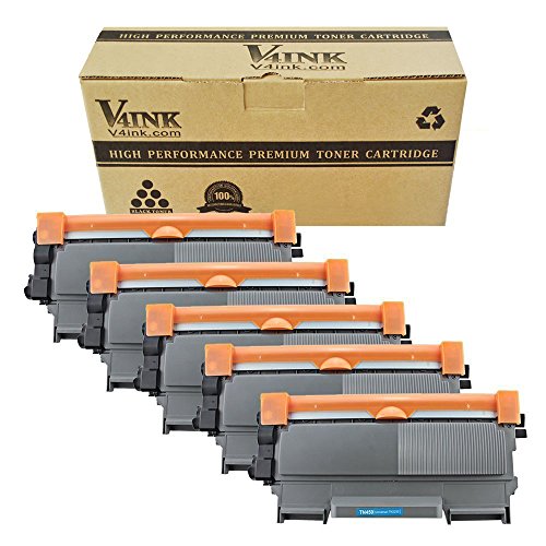 V4INK 5 Pack Compatible TN450 TN420 Toner Cartridge High Yied Use for Brother MFC-7240 MFC-7360N MFC-7365DN MFC-7460DN MFC-7860DW Series Printer (Black)