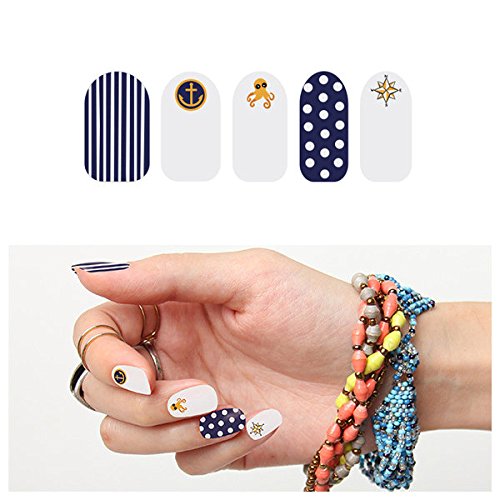 Tattify Nautical Nail Wraps - Yacht Club (Set of 22)