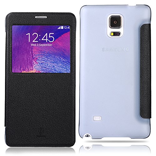 Baseus Galaxy Note 4 Case, [Aerb Primary Series] Big Window View Flip Cover Folio Case for Samsung Galaxy Note 4 5.7