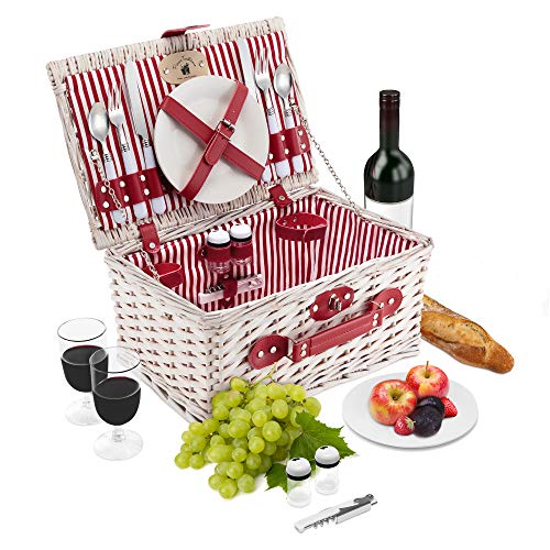 Algopix Similar Product 11 - Wicker Picnic Basket Set  2 Person