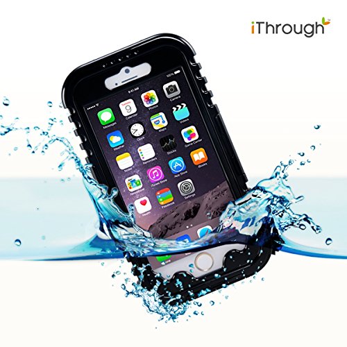 iPhone 6 Plus Waterproof Case, iThroughTM iPhone 6 Plus Waterproof Case, Dust Proof, Snow Proof, Shock Proof Case, Heavy Duty Carrying Cover Case for iPhone 6 Plus, iPhone 6S Plus 5.5 inch (Black)
