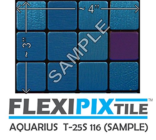 FLEXIPIXTILE, SAMPLE, Aluminum Mosaic Tile, Peel & Stick, Kitchen Backsplash, Accent Wall, AQUARIUS