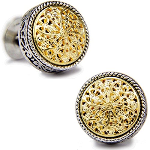 Men's Vintage Handcrafted Round Cufflinks, Gift Box Included
